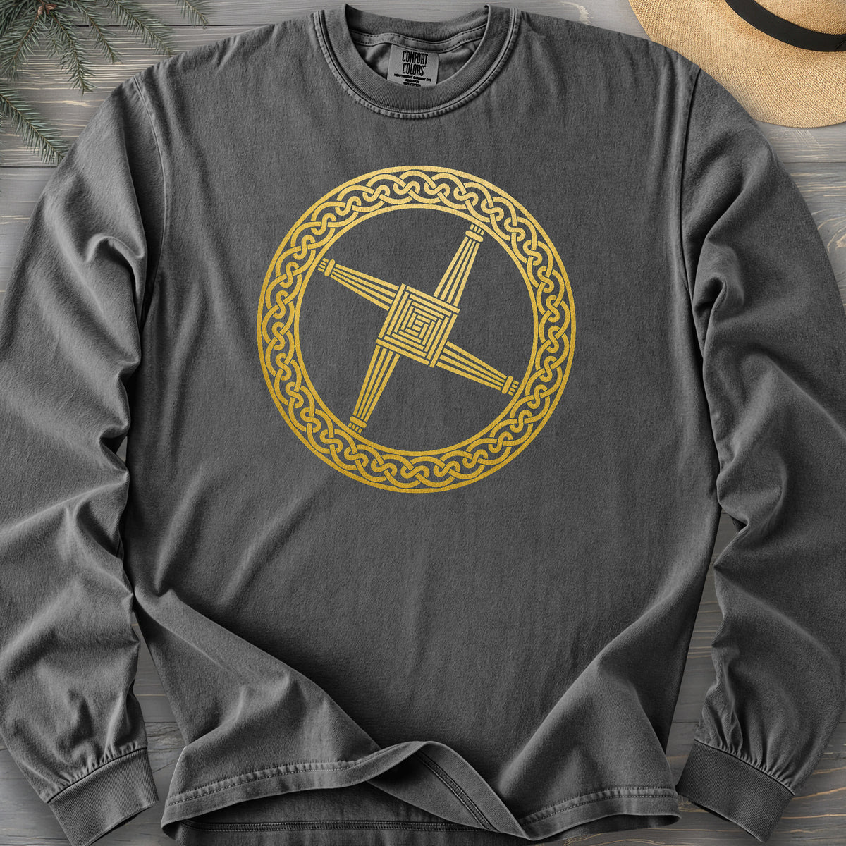 St Brigids Cross Comfort Colors 6014 Long Sleeve