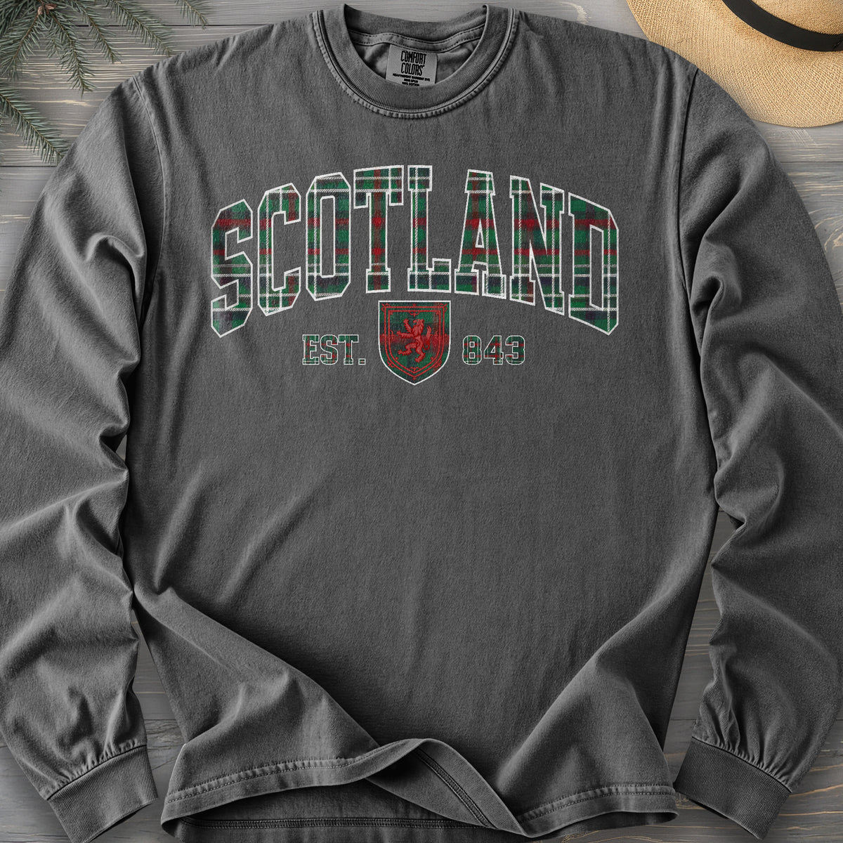 Scotland Plaid Varsity Long Sleeve Shirt