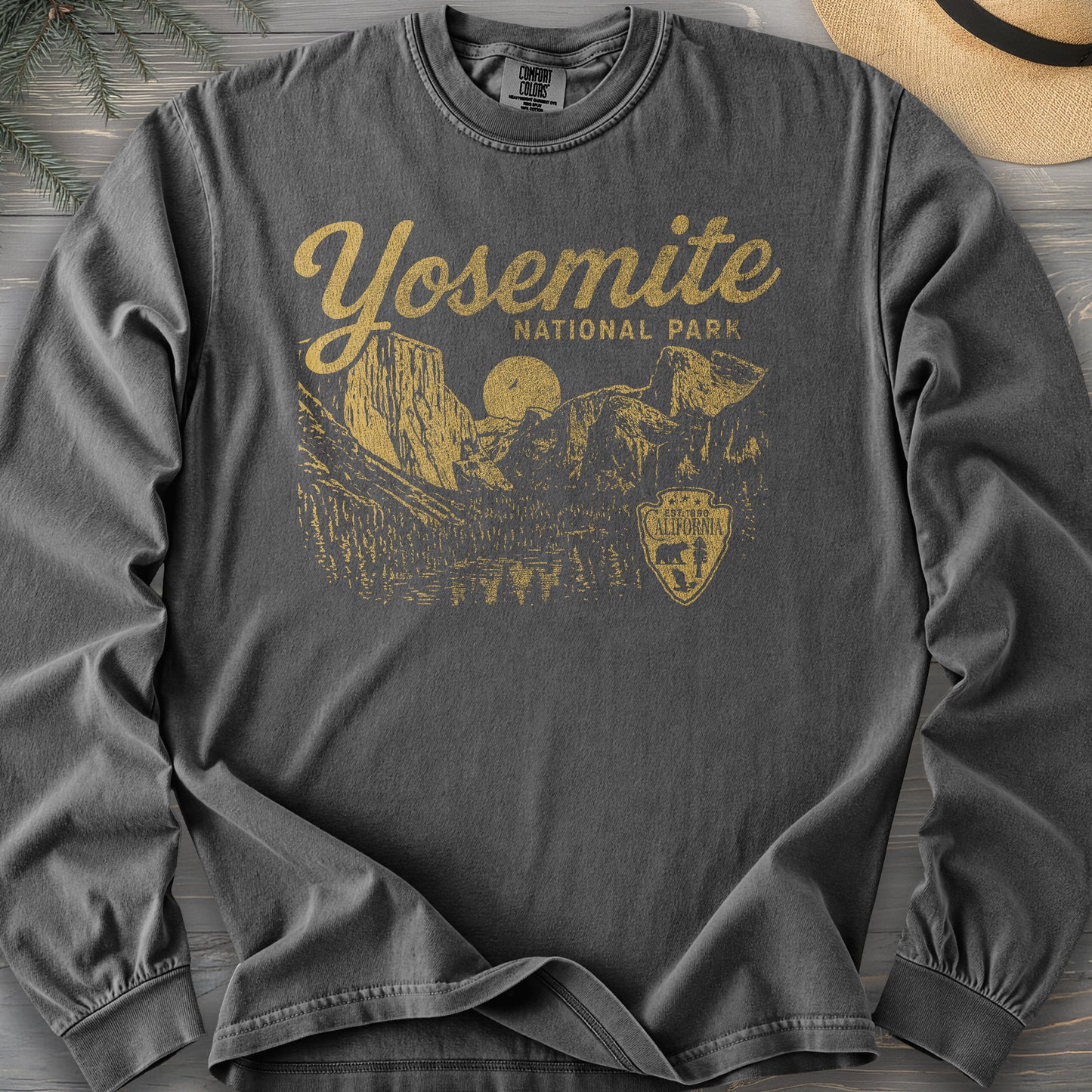 Yosemite National Park "Vintage Sketch" Long Sleeve Shirt