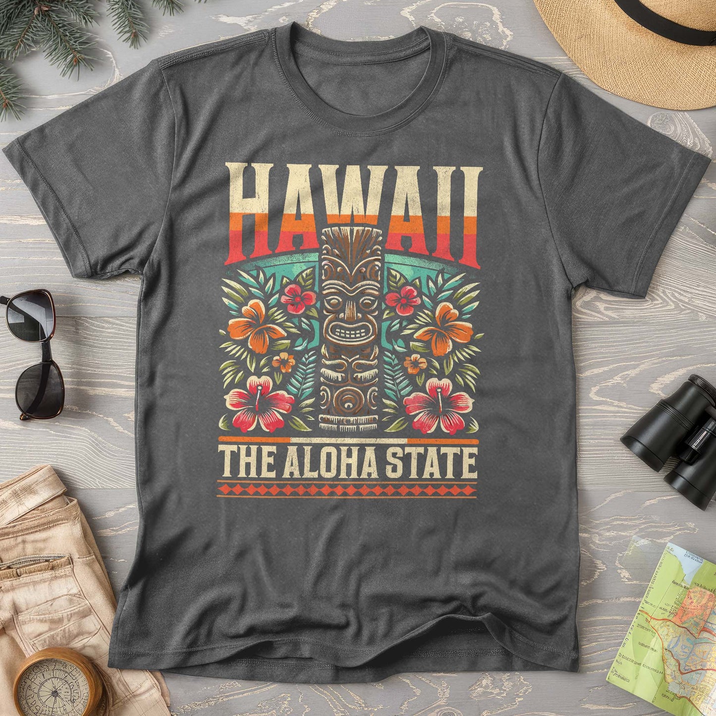 Hawaii The Aloha State "Tiki" Comfort Colors T-Shirt