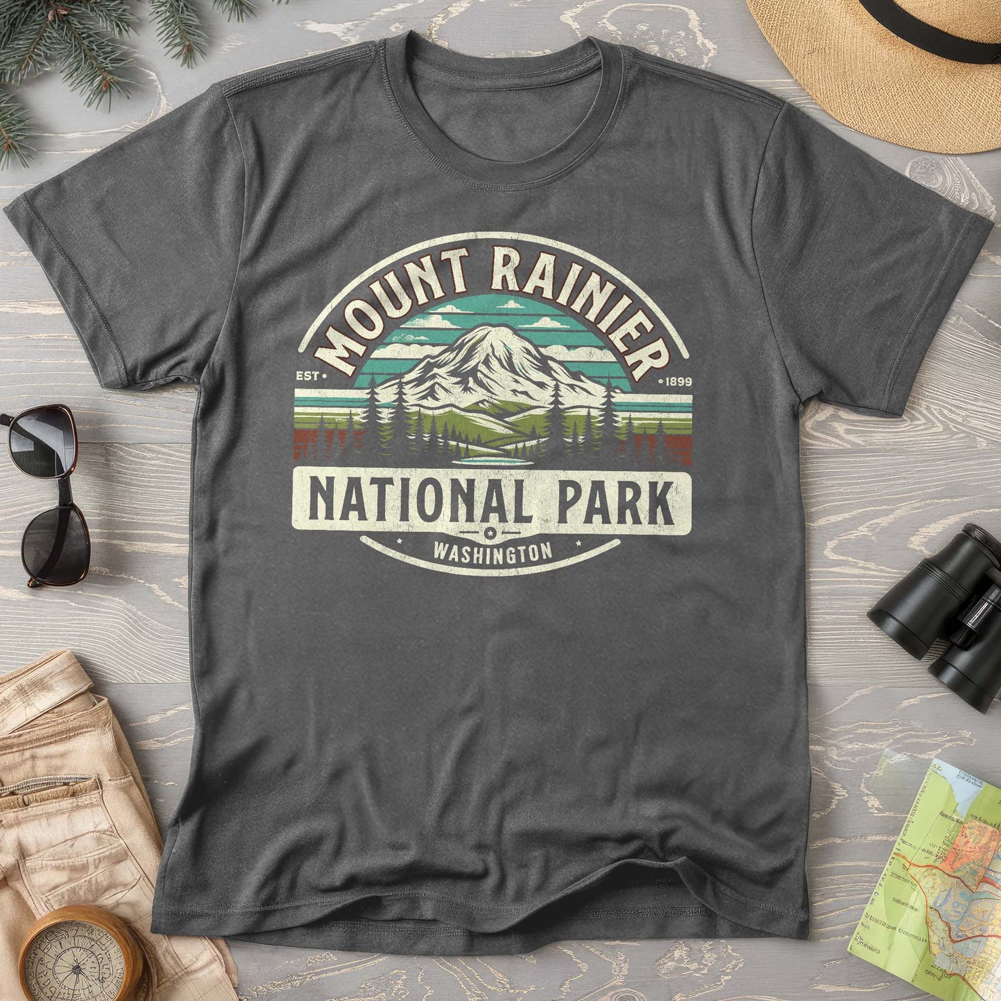 Mount Rainier National Park "Vintage Badge" T-Shirt