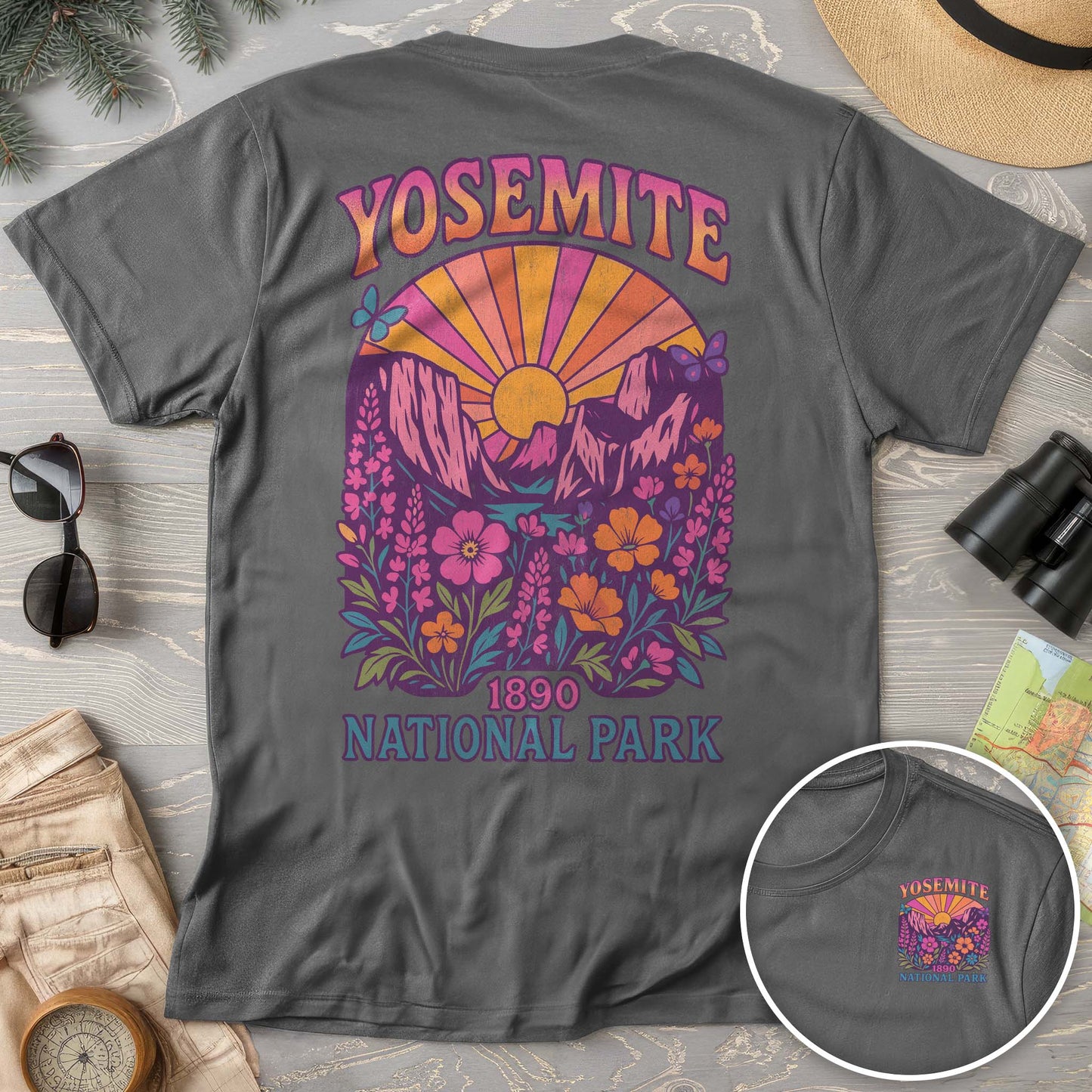 Yosemite Retro Vibes Front/Back Comfort Colors T-Shirt