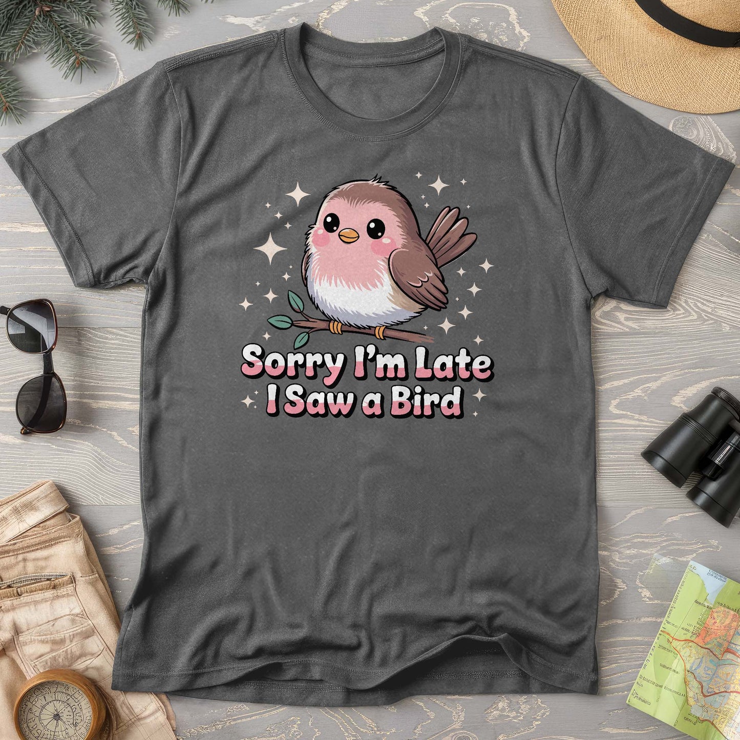 I Saw a Bird Kawaii Style Comfort Colors T-Shirt