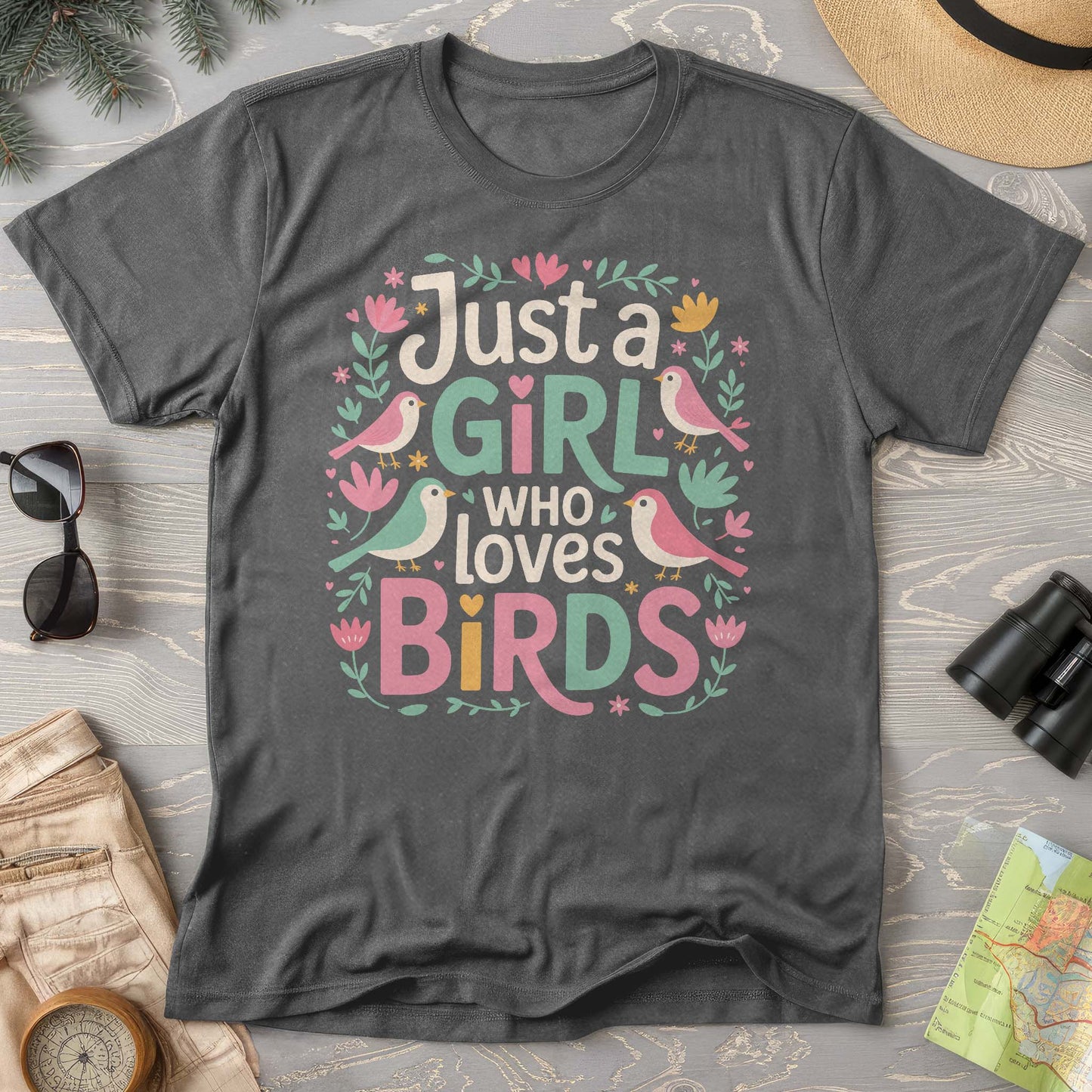 Just a Girls Who Loves Birds Comfort Colors T-Shirt