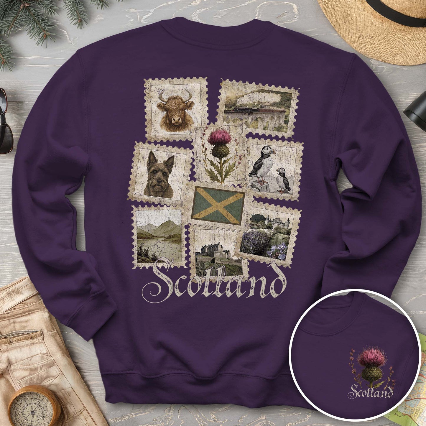 Scotland Vintage Stamps Sweatshirt