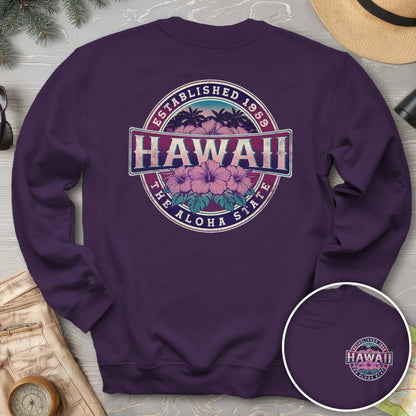 Hawaii Badge Front/Back Print Sweatshirt