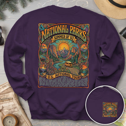 National Parks Summer Tour Front/Back Print Sweatshirt