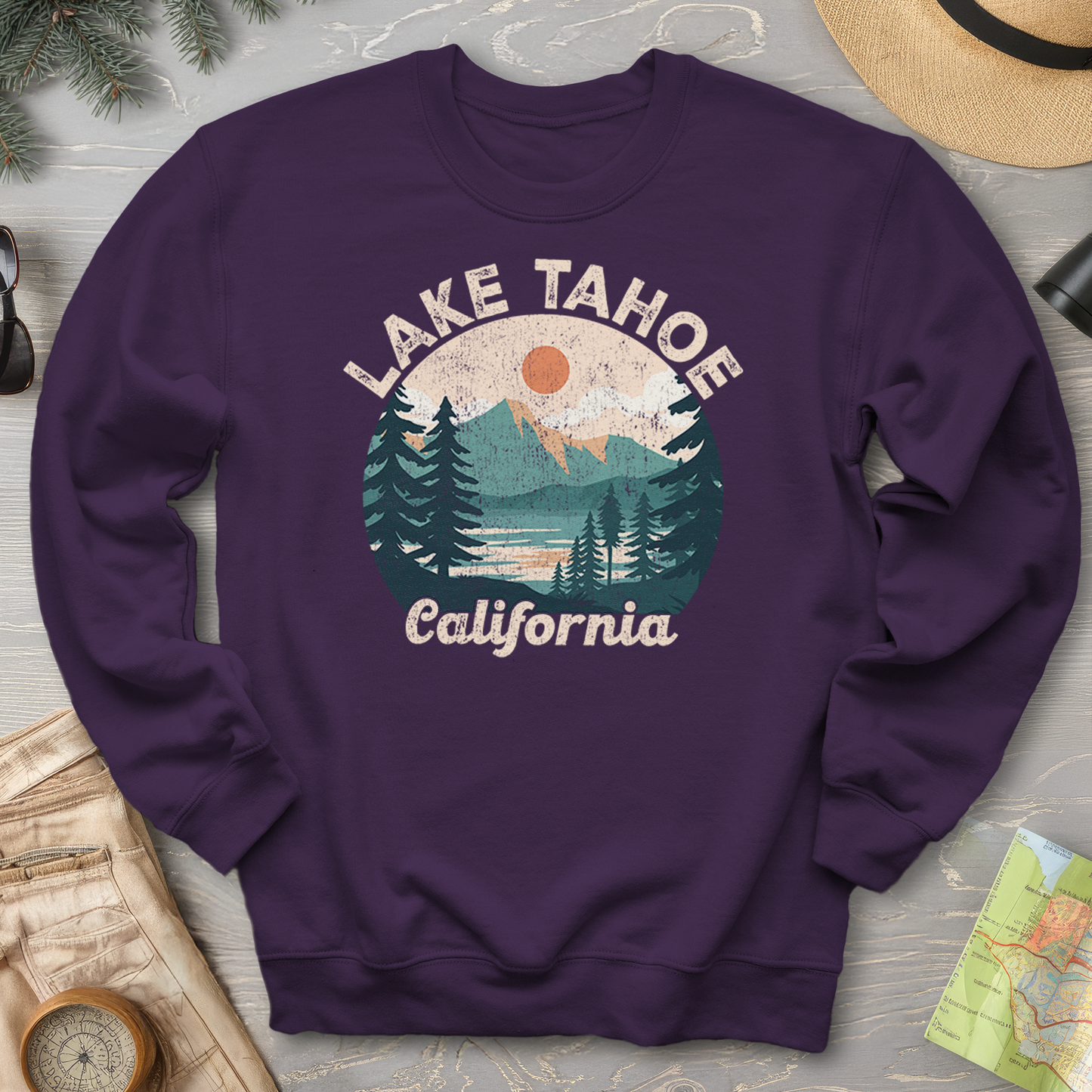Lake Tahoe California Circle Sweatshirt