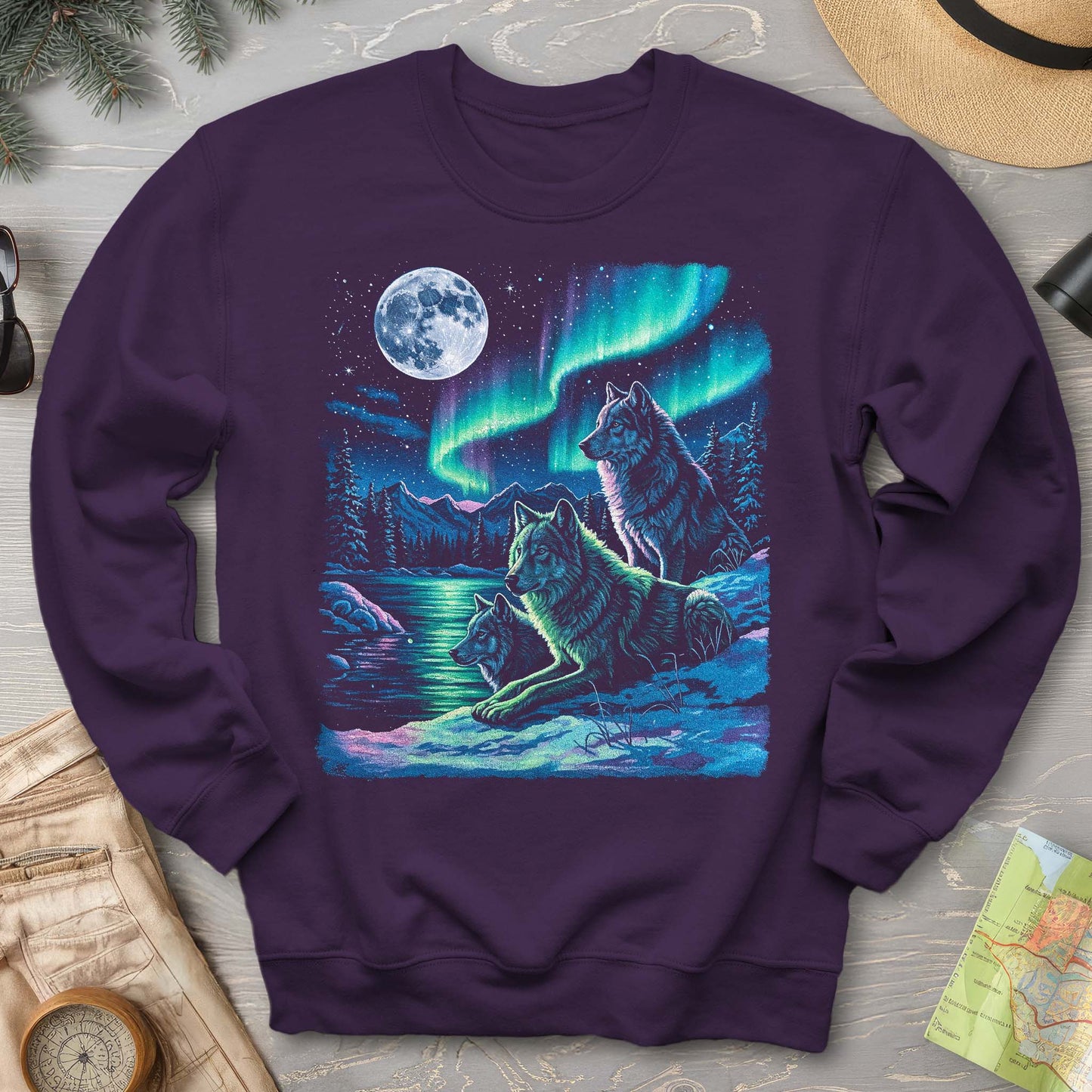 Northern Lights "Night Wolves" Sweatshirt