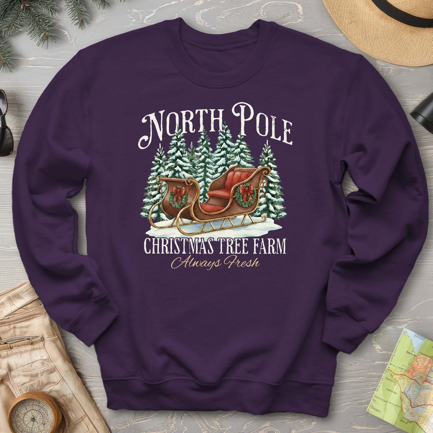 North Pole Christmas Tree Farm Sweatshirt