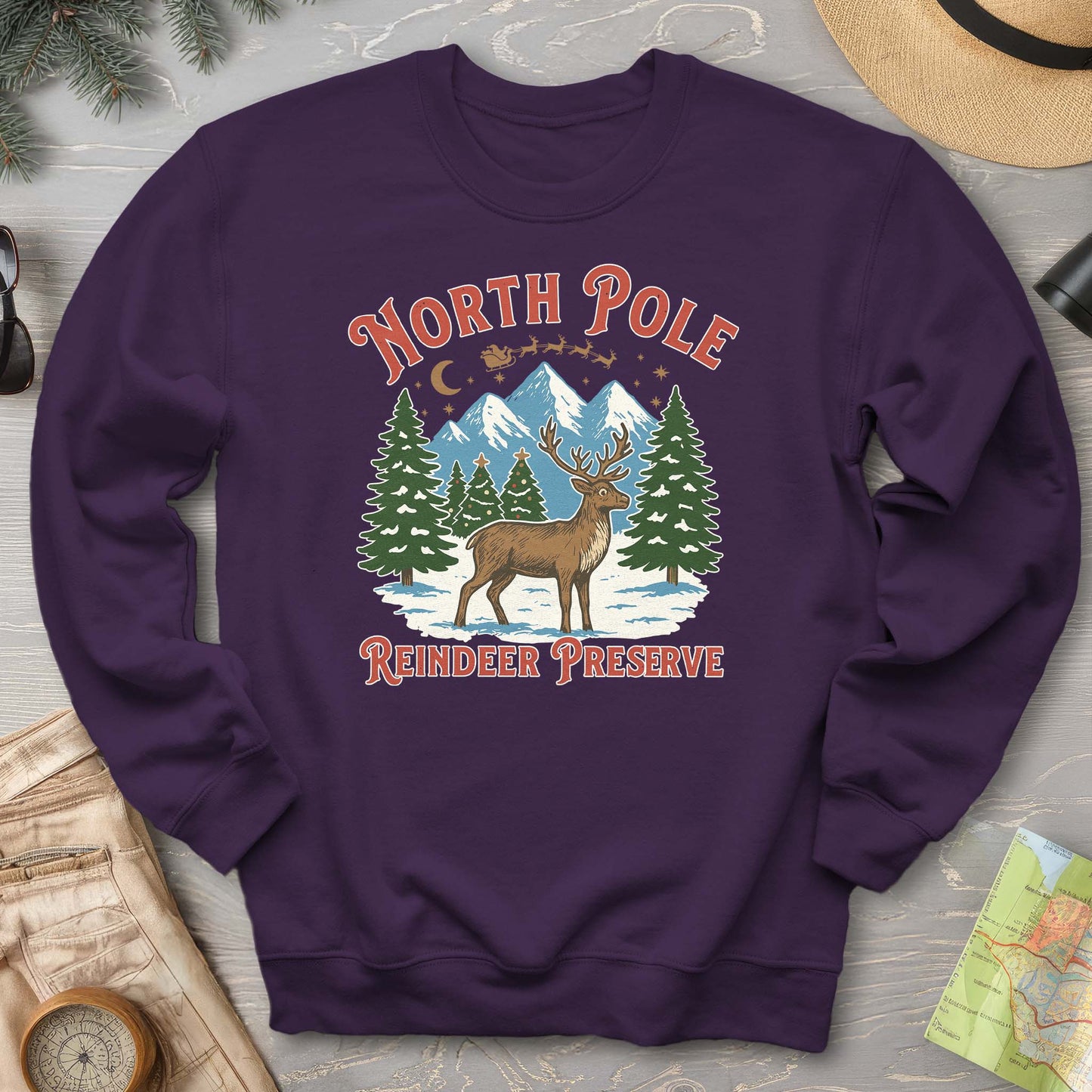 North Pole Reindeer Preserve Sweatshirt