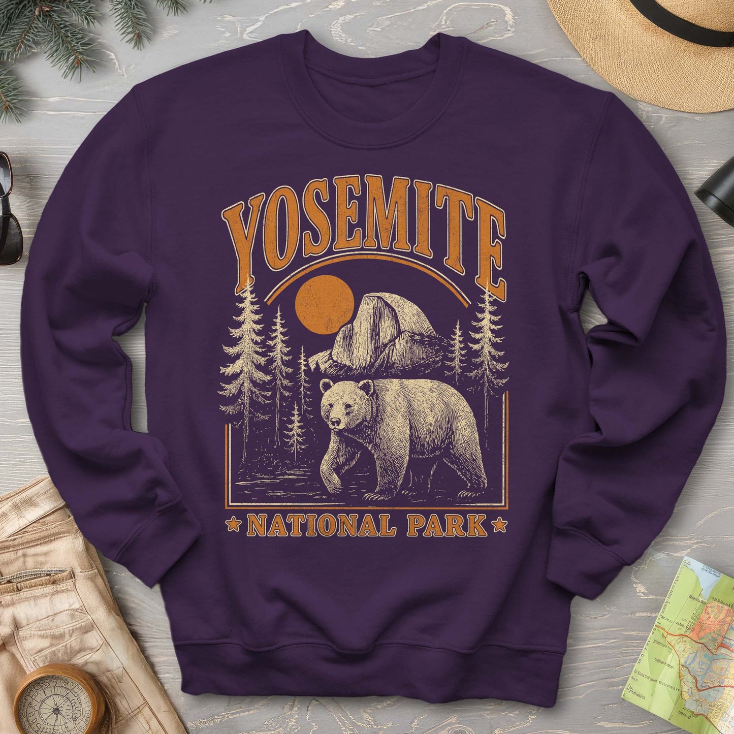Yosemite National Park "Vintage El Capitan" Bear Sweatshirt