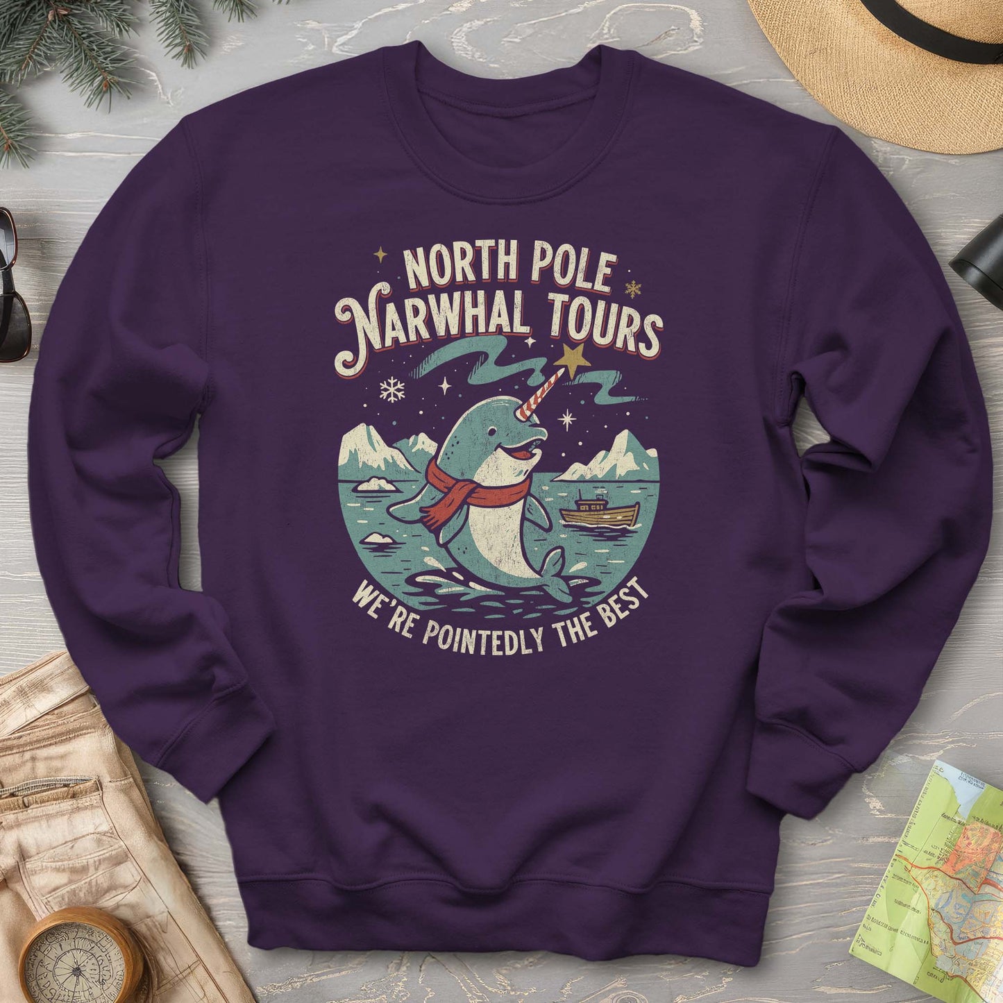 North Pole Narwhal Tours Sweatshirt