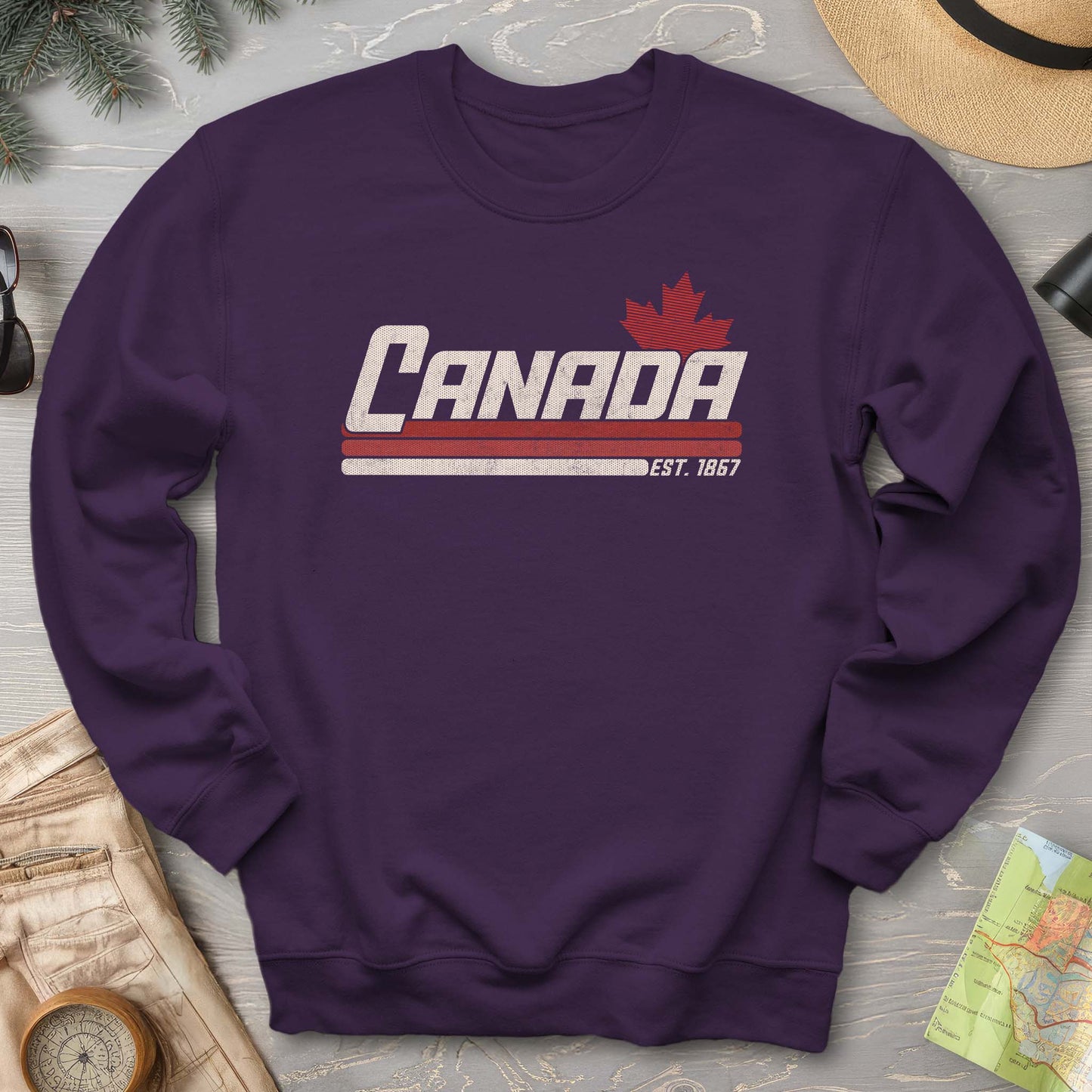 Canada Retro Stripe Sweatshirt