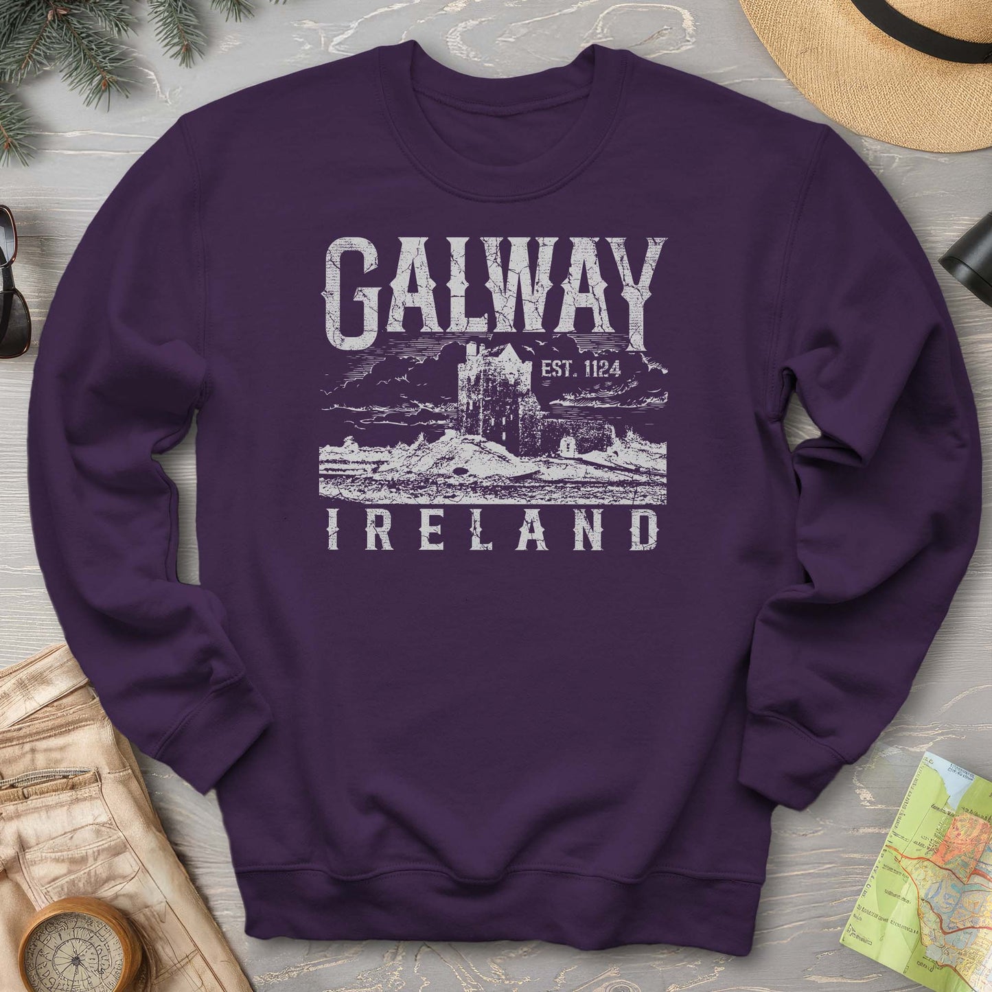 Galway Ireland Vintage Print Sweatshirt