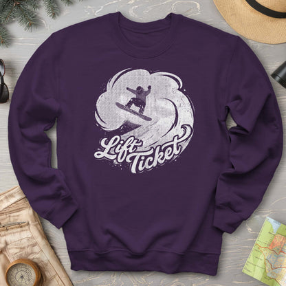 Lift Ticket Snowboard Sweatshirt