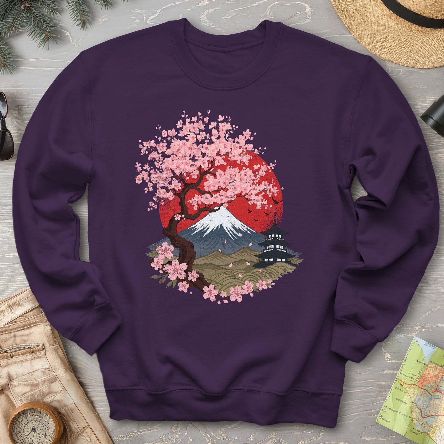 Mount Fuji Cherry Blossoms Sweatshirt