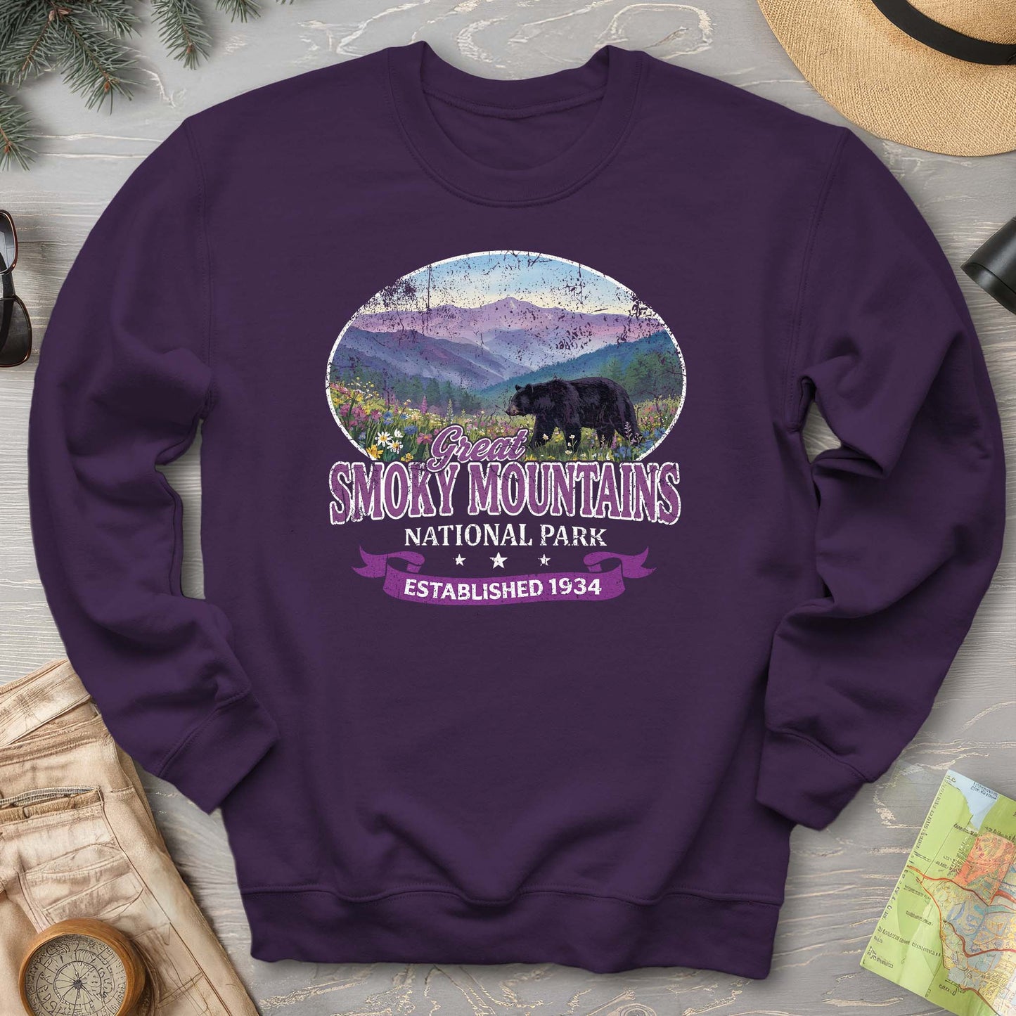 Smoky Mountains Retro Bear Sweatshirt