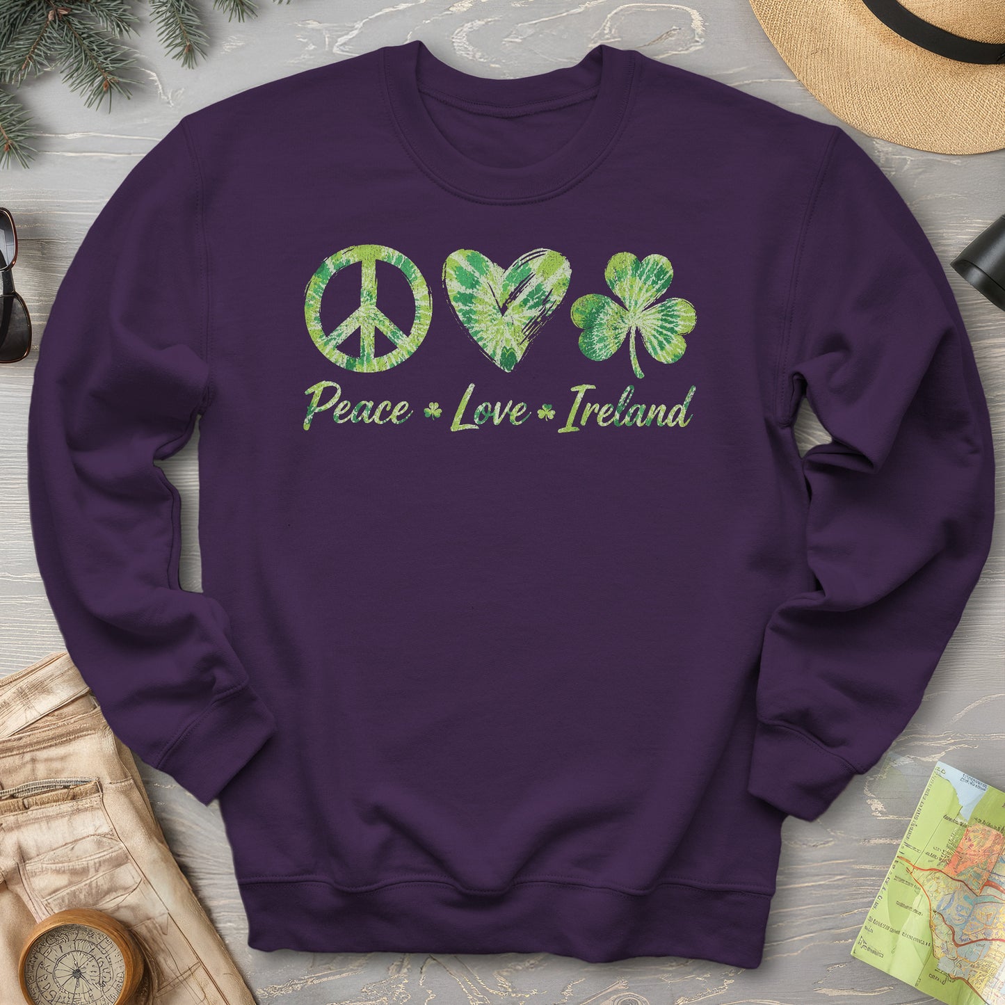 Peace Love Ireland Tie-Dye Sweatshirt
