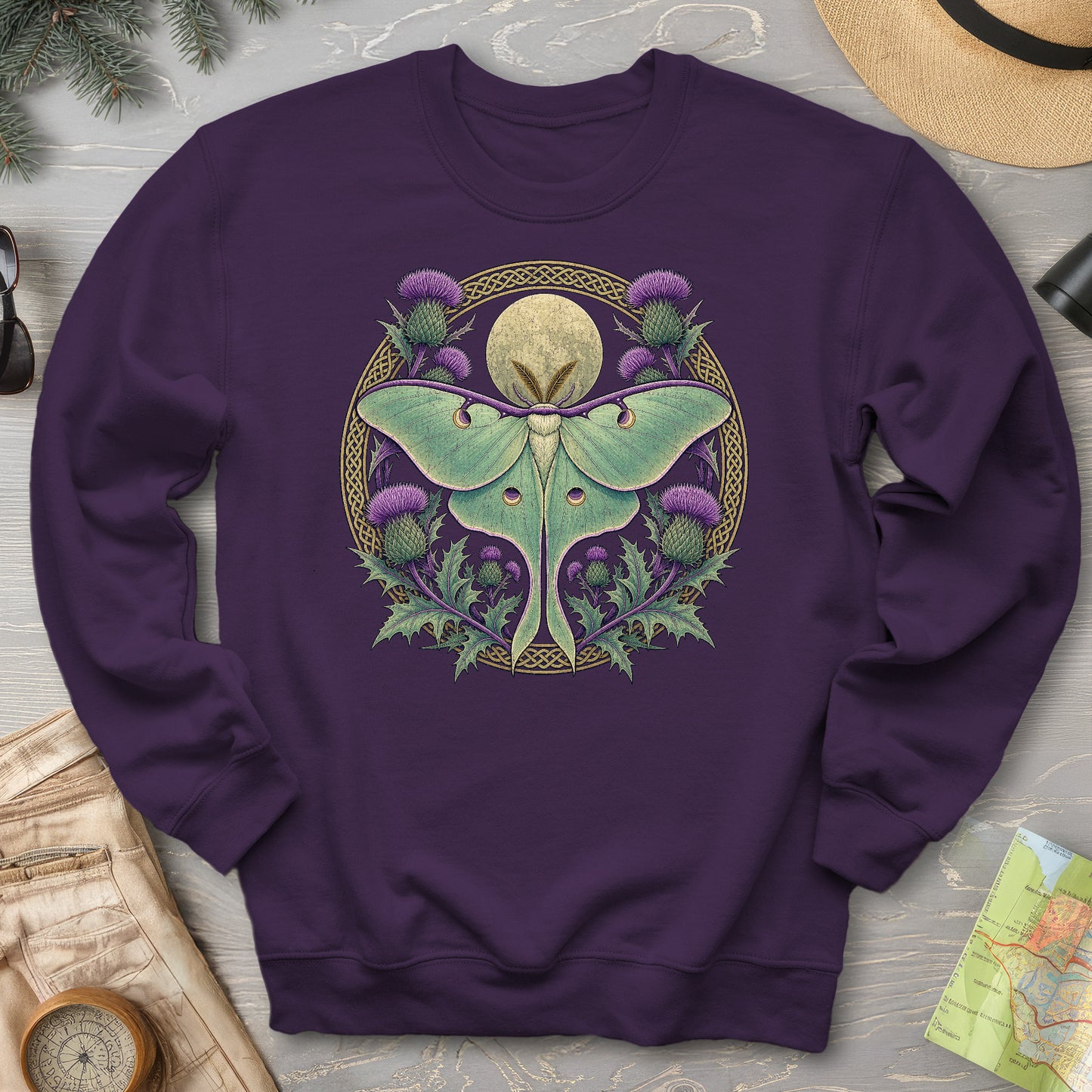 Thistle Luna Moth Sweatshirt