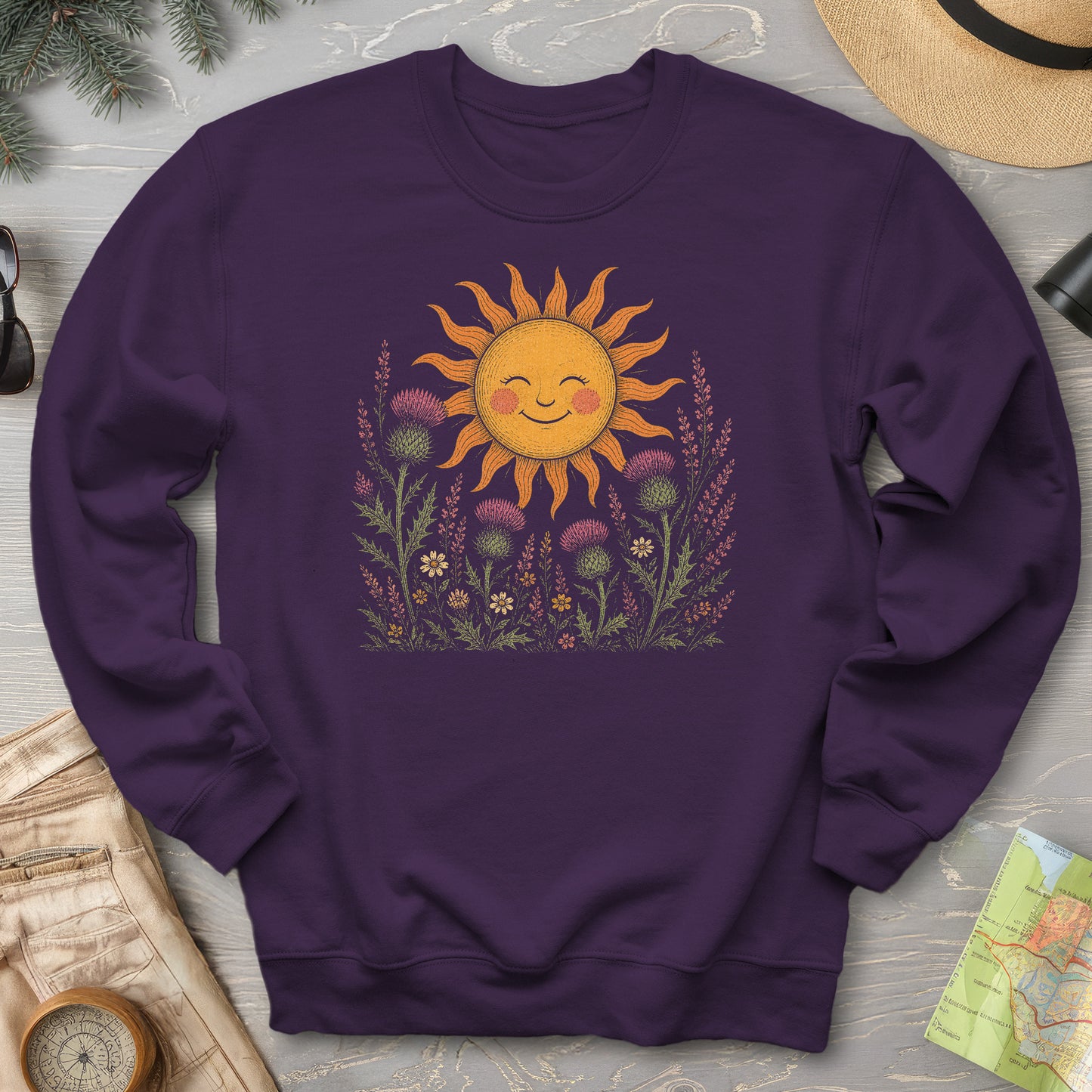 Happy Sun Thistles Sweatshirt