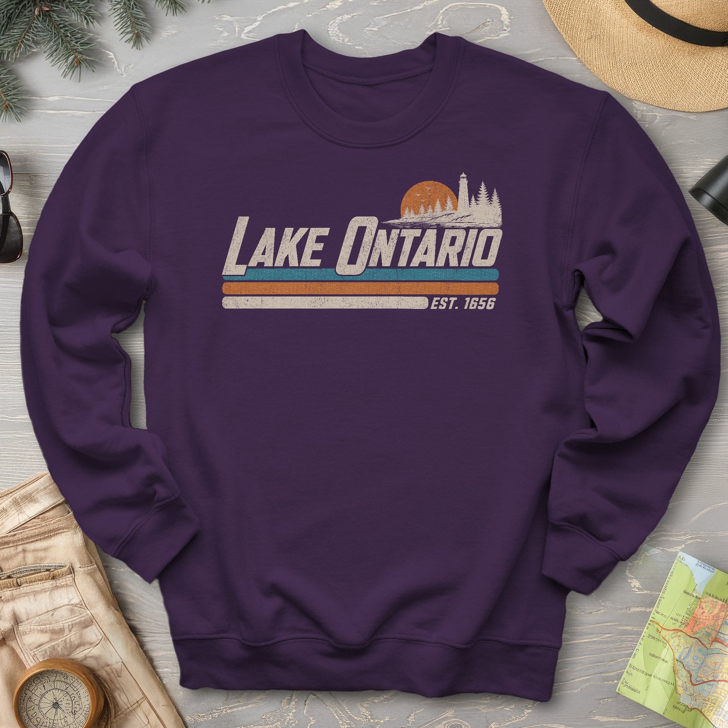 Lake Ontario Retro Stripe Sweatshirt