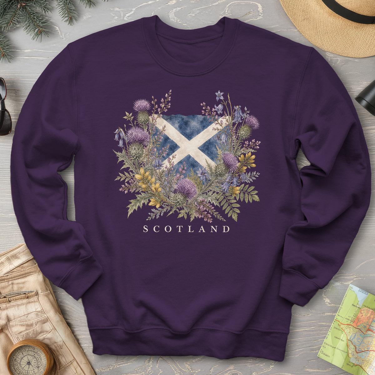 Botanical Scotland Flag Sweatshirt