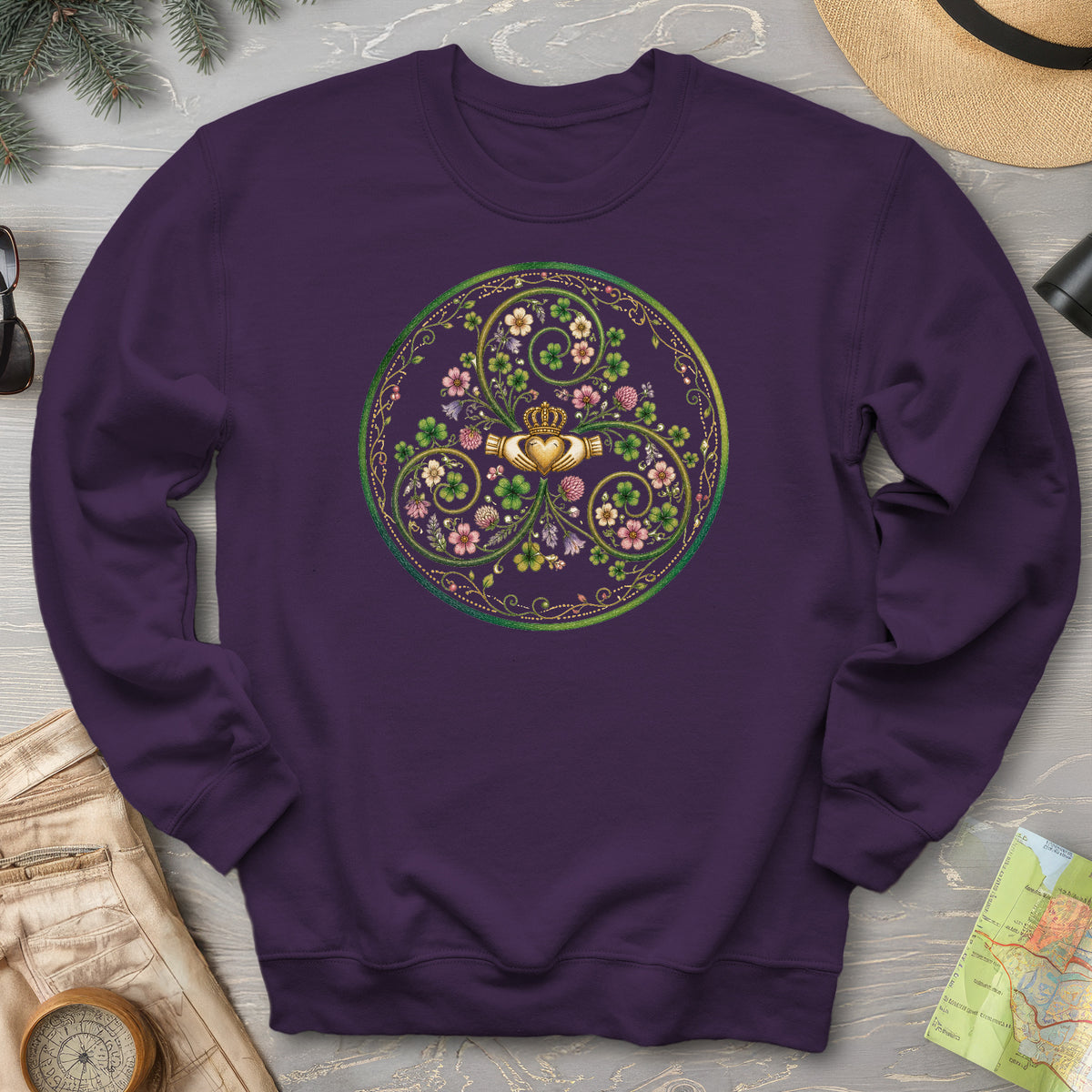 Claddagh Floral Triskele Sweatshirt