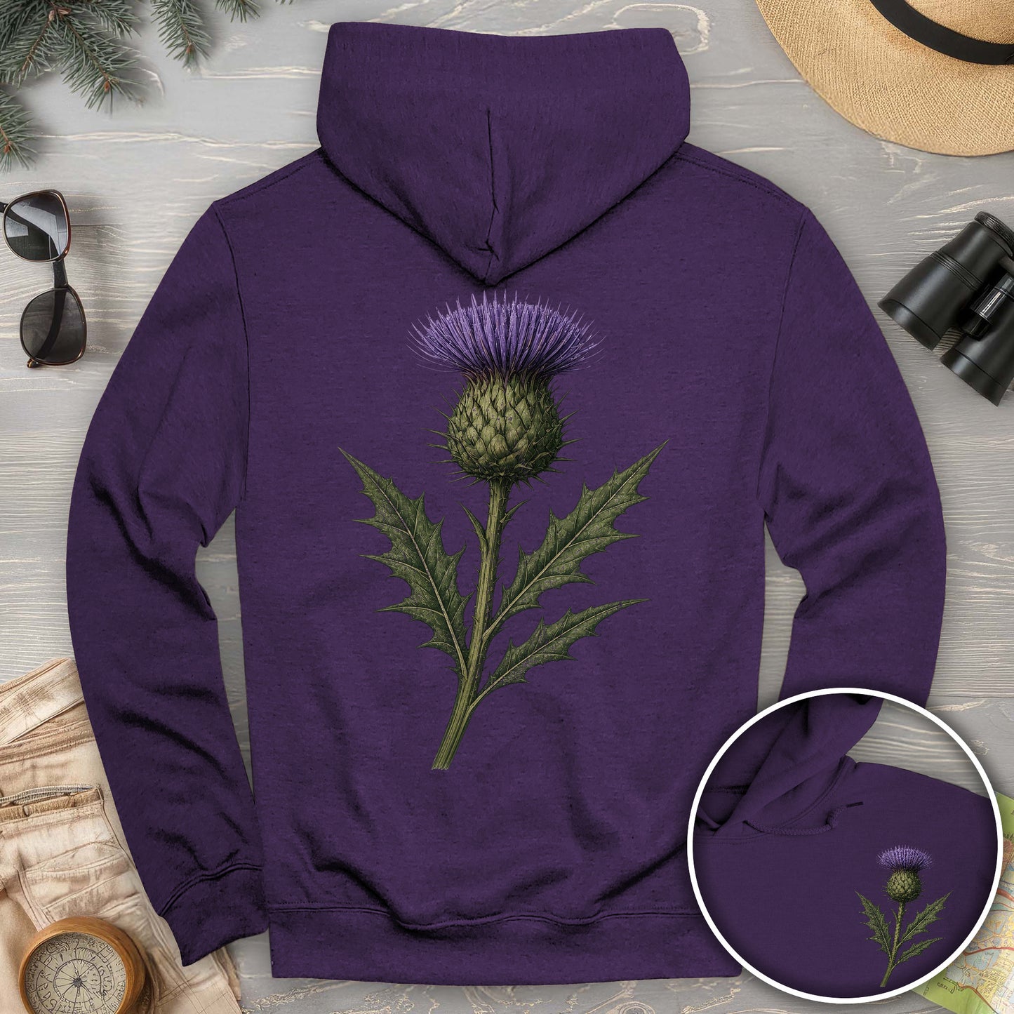 Thistle of Scotland Front/Back Print Hoodie