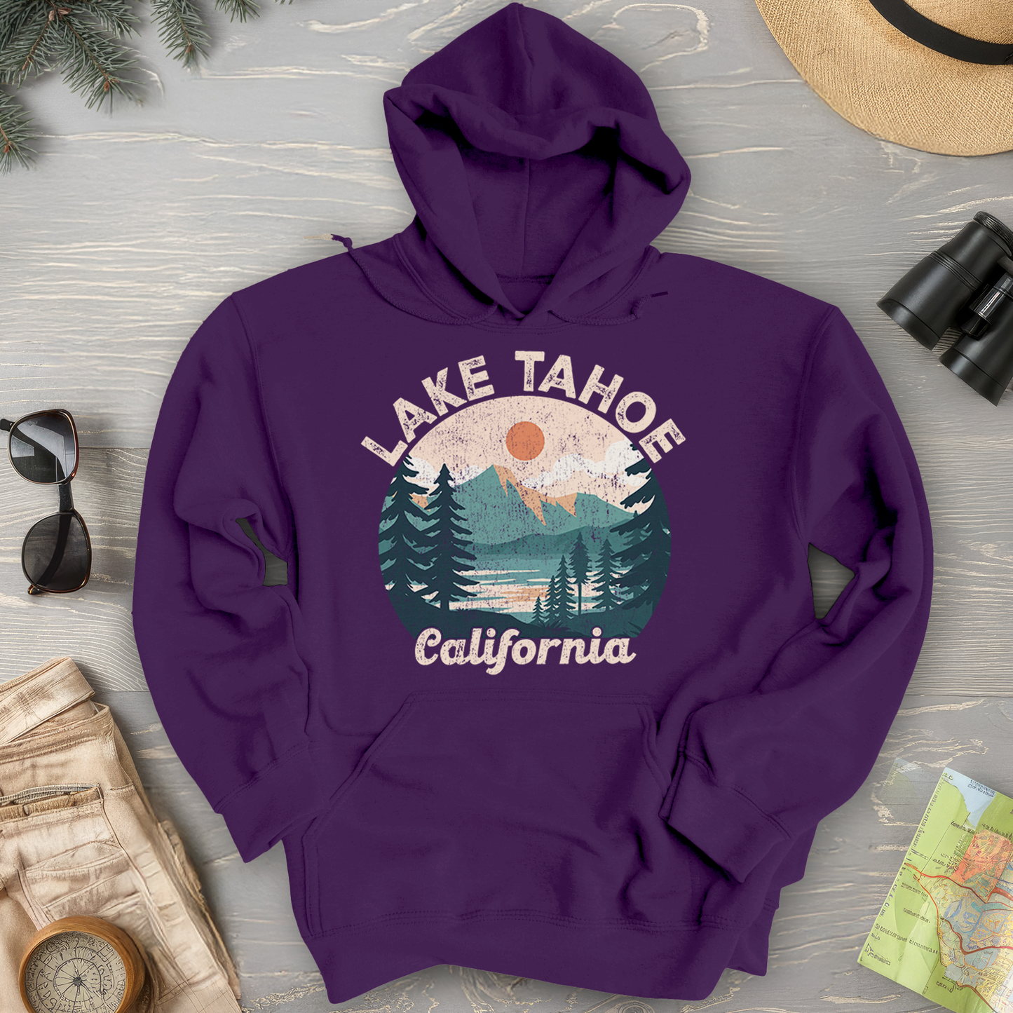 Lake Tahoe California Circle Hoodie