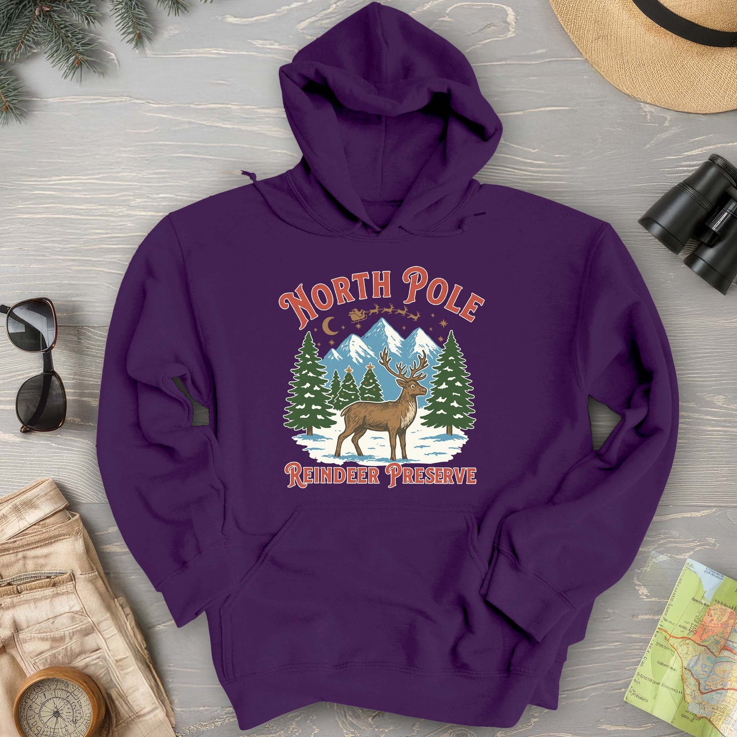 North Pole Reindeer Preserve Hoodie