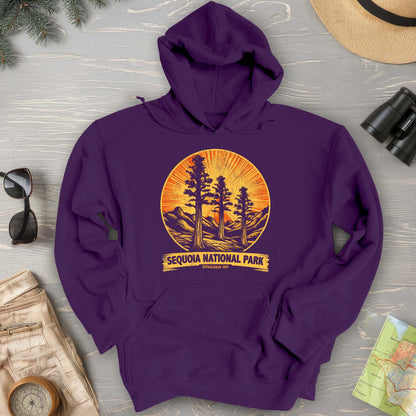 Sequoia 3 Trees Vintage Print Hoodie