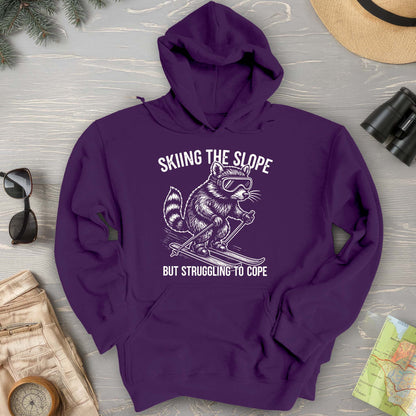 Skiing the Slope Raccoon Hoodie
