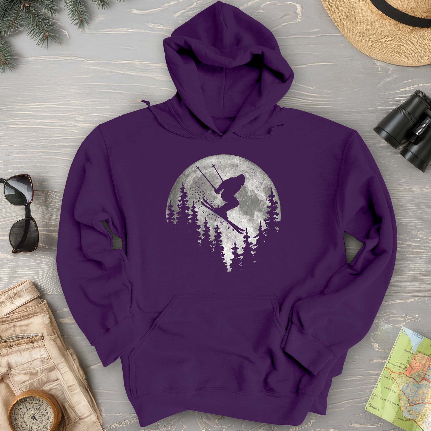 Bigfoot Ski Moon Hoodie