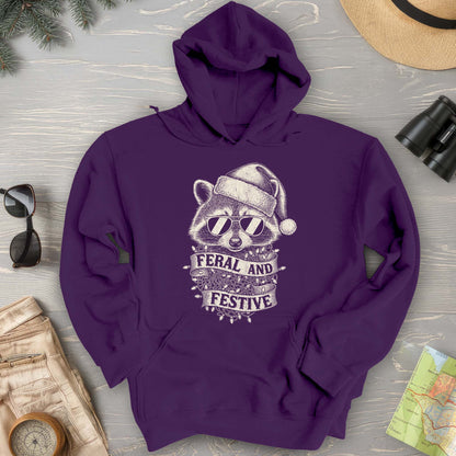 Feral and Festive Racoon Hoodie