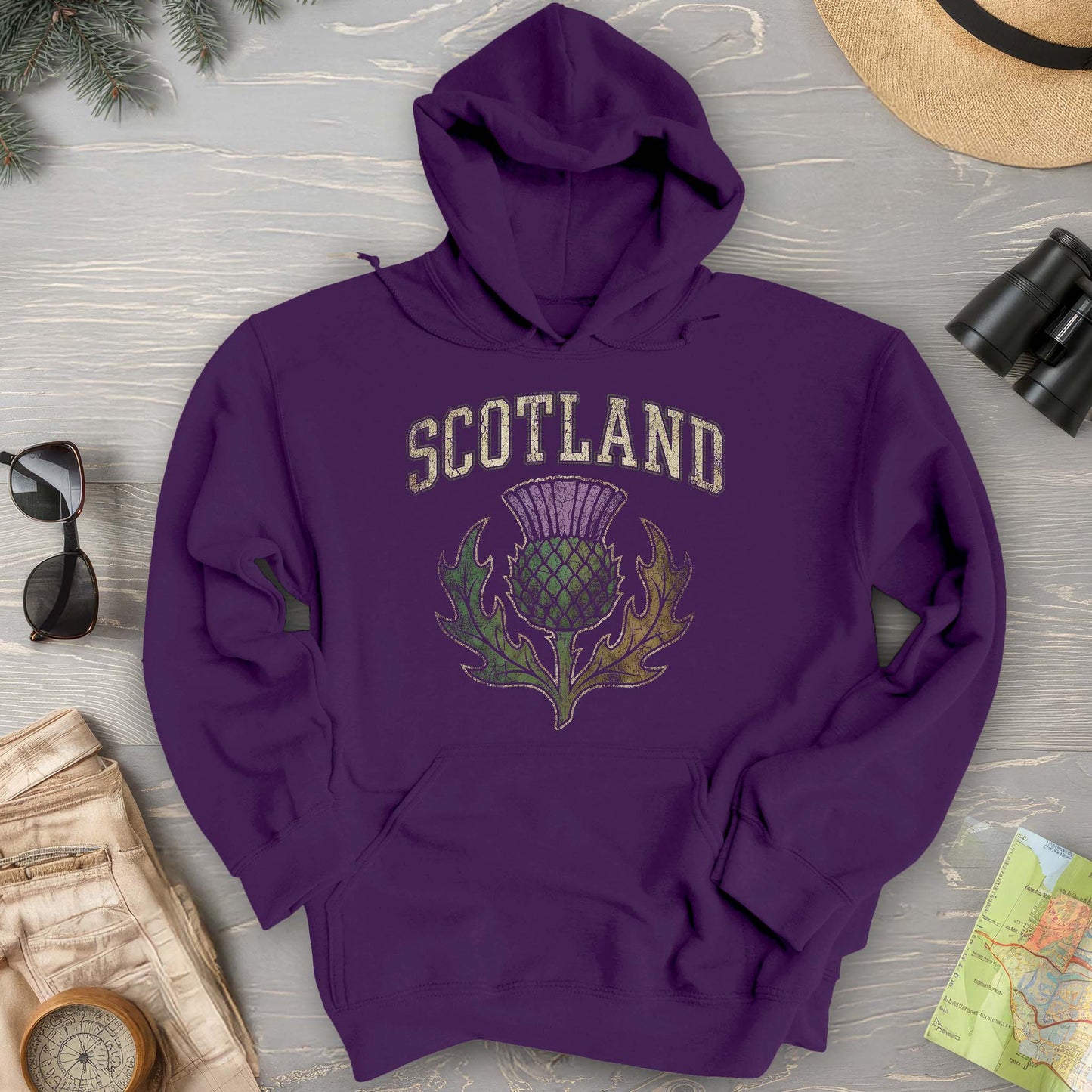 Scotland Distressed Thistle Hoodie