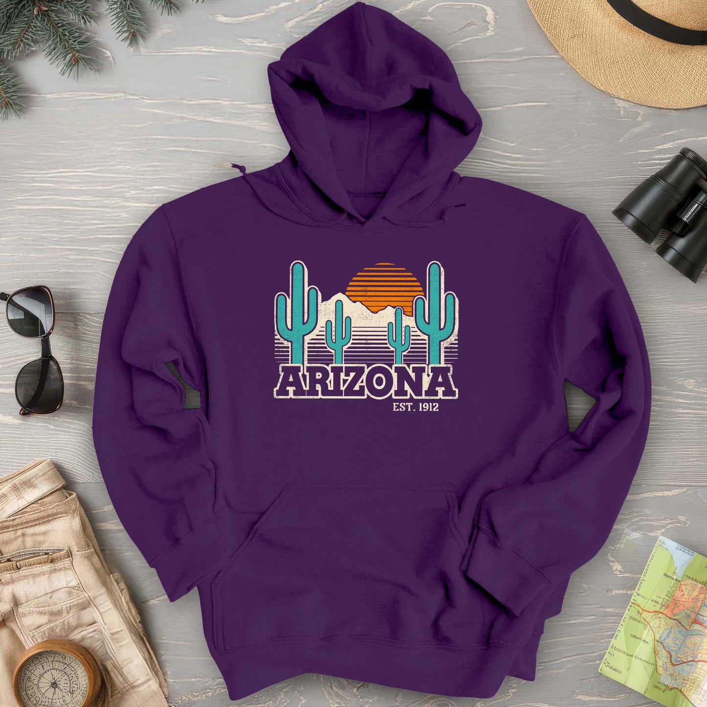 Arizona Retro Cactus Hoodie