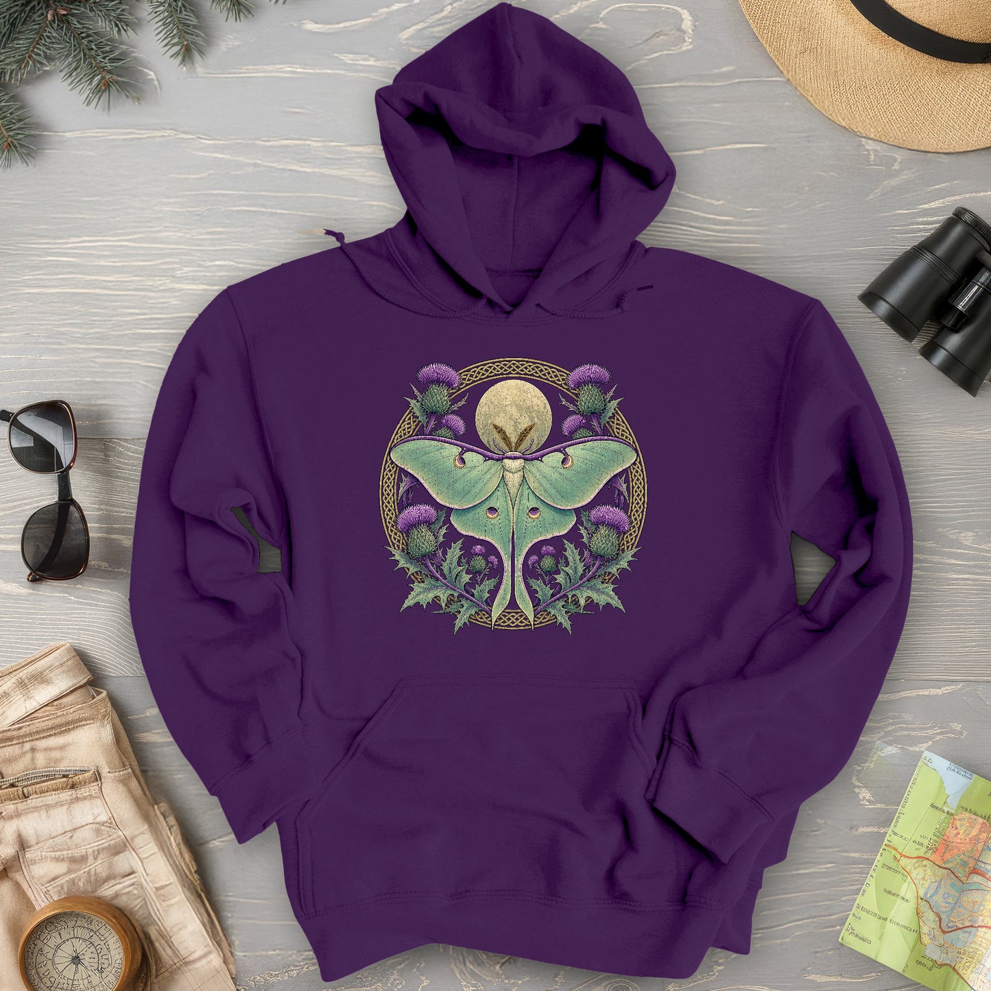 Thistle Luna Moth Hoodie