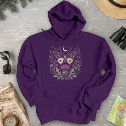 Crescent Thistle Moth Moon Hoodie