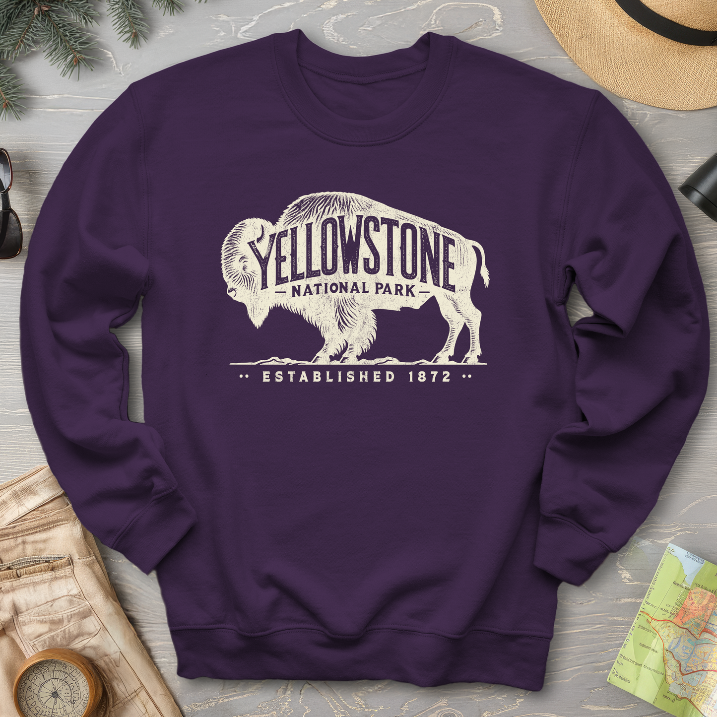 Yellowstone National Park "Vintage Buffalo" Sweatshirt
