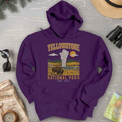 Yellowstone Old Faithful Buffalo Hoodie