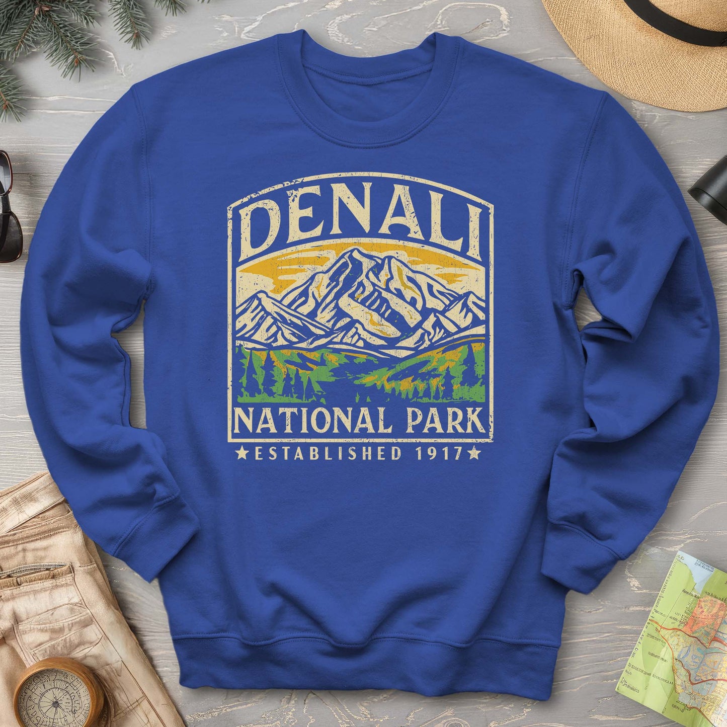 Denali National Park Vintage Crewneck Sweatshirt