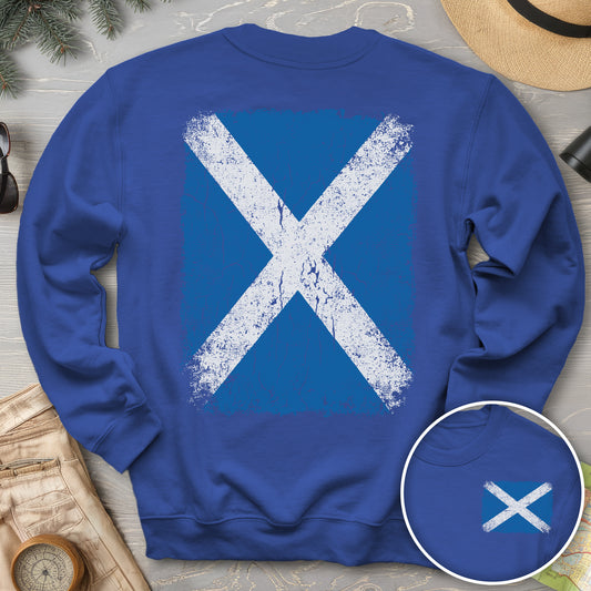 Scotland Distressed Flag Front/Back Print Sweatshirt