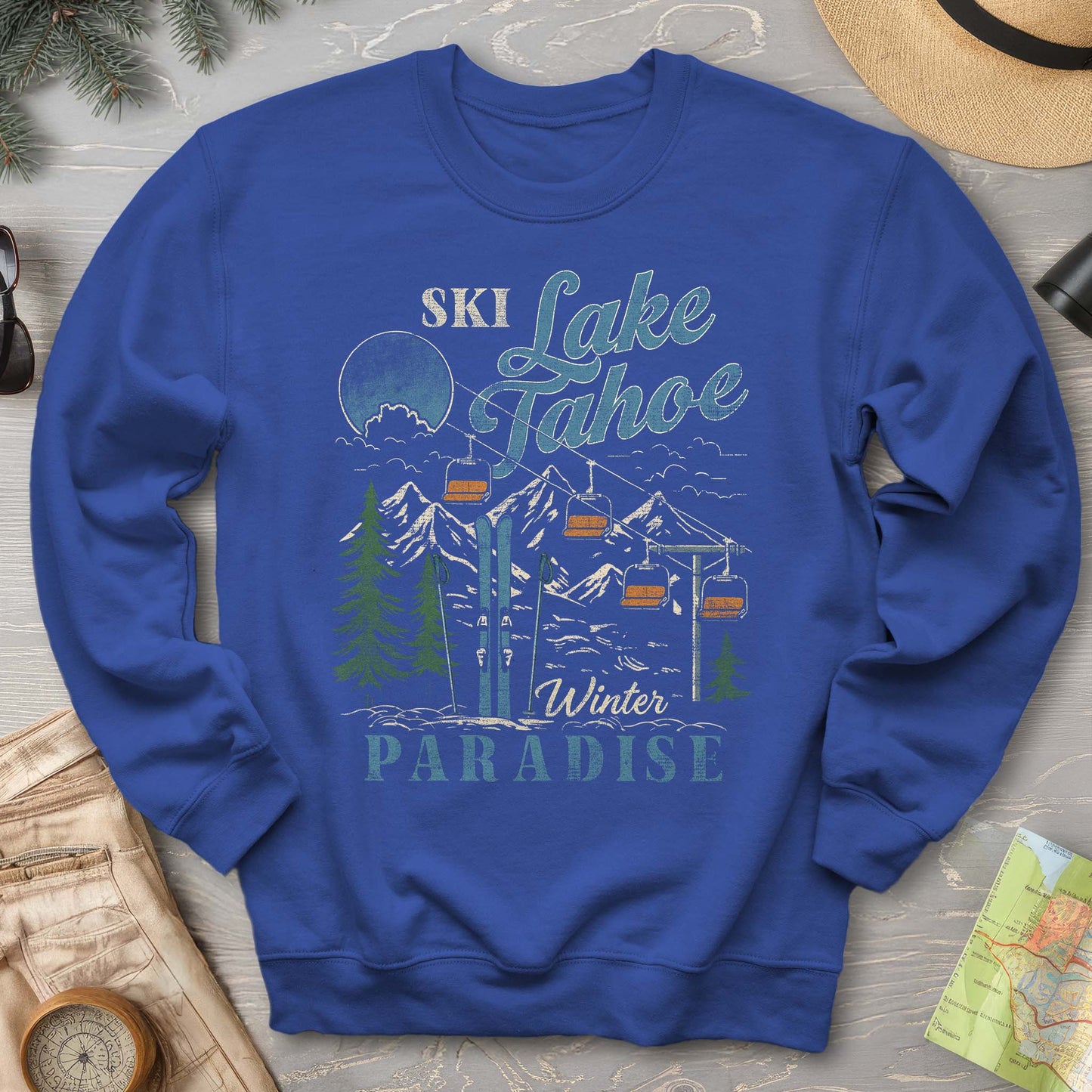 Retro "Ski Lake Tahoe" Sweatshirt