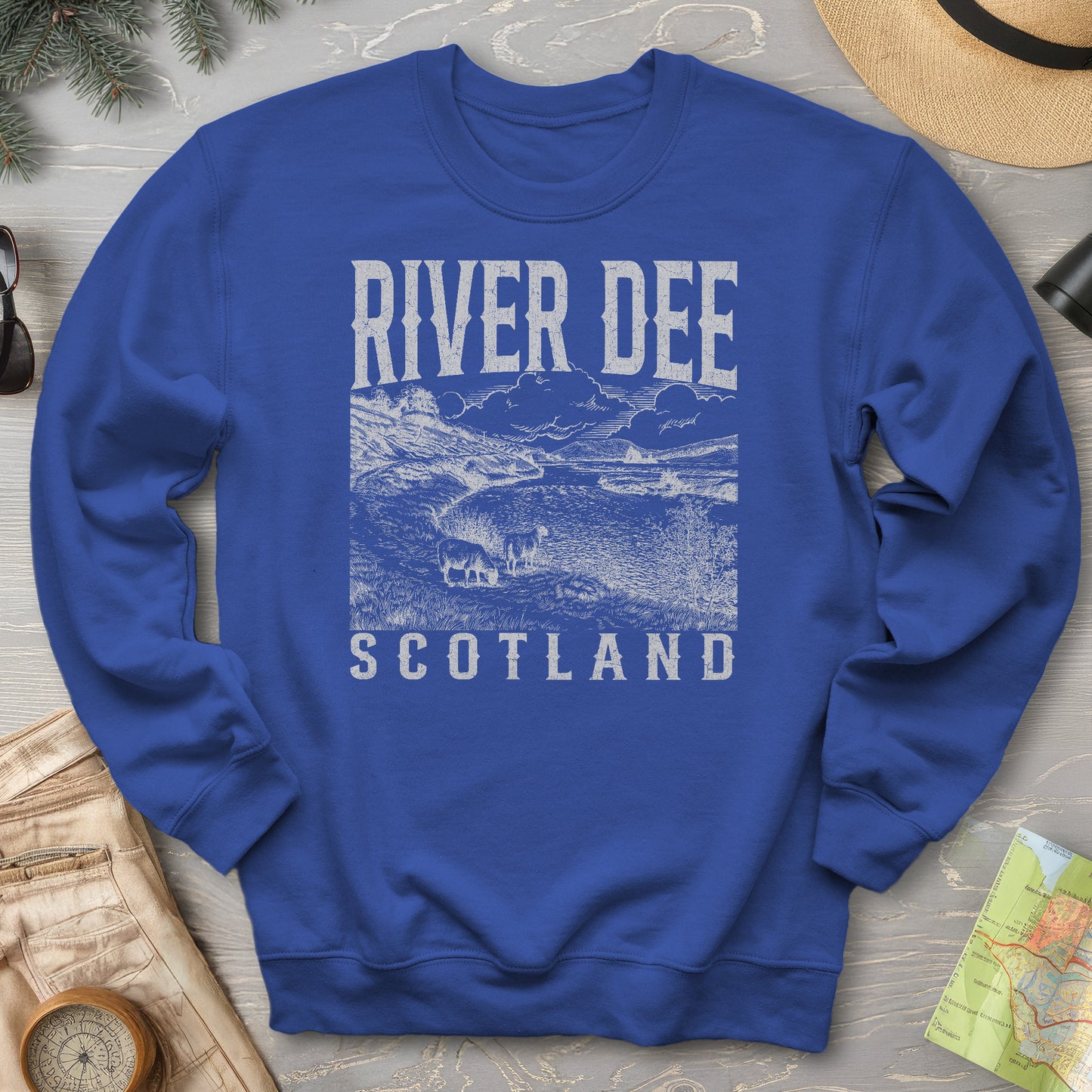 River Dee Scotland Sketch Sweatshirt
