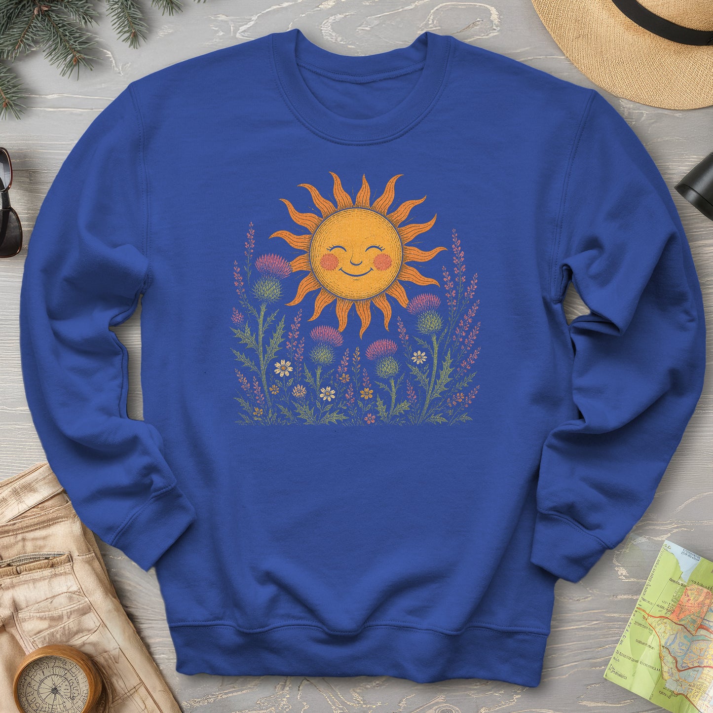 Happy Sun Thistles Sweatshirt