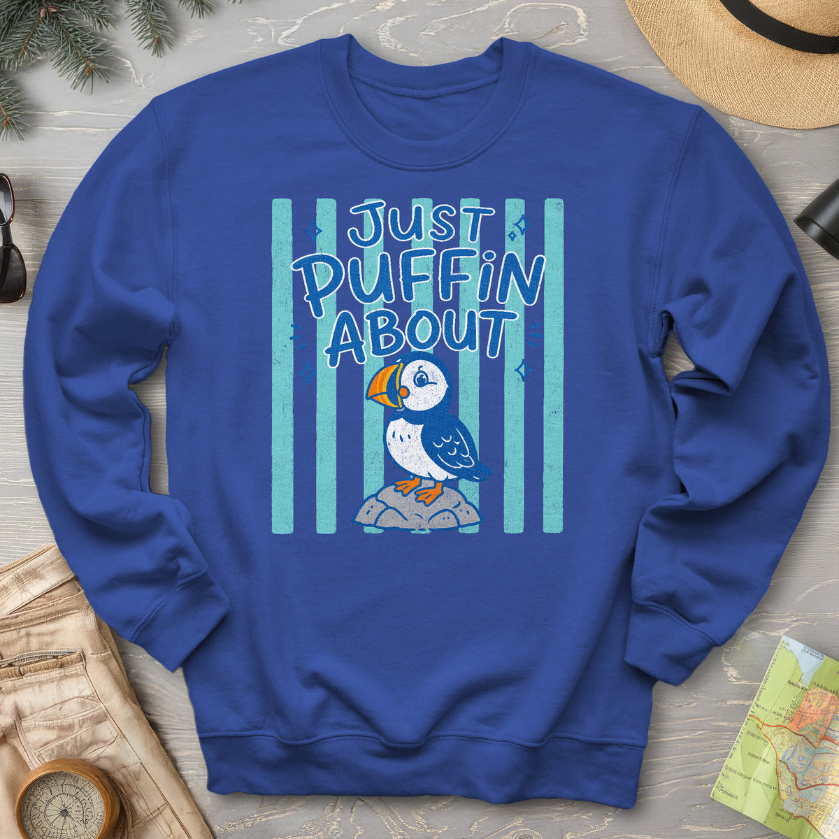 Just Puffin About Stripes Sweatshirt