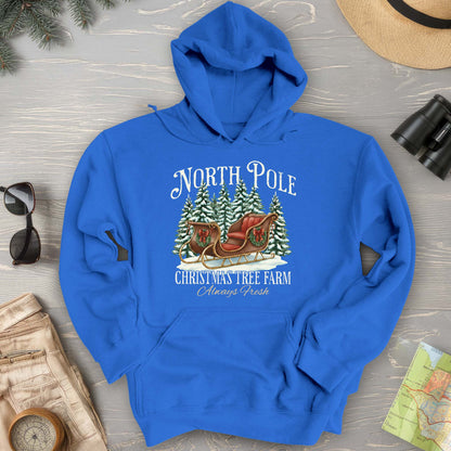 North Pole Christmas Tree Farm Hoodie
