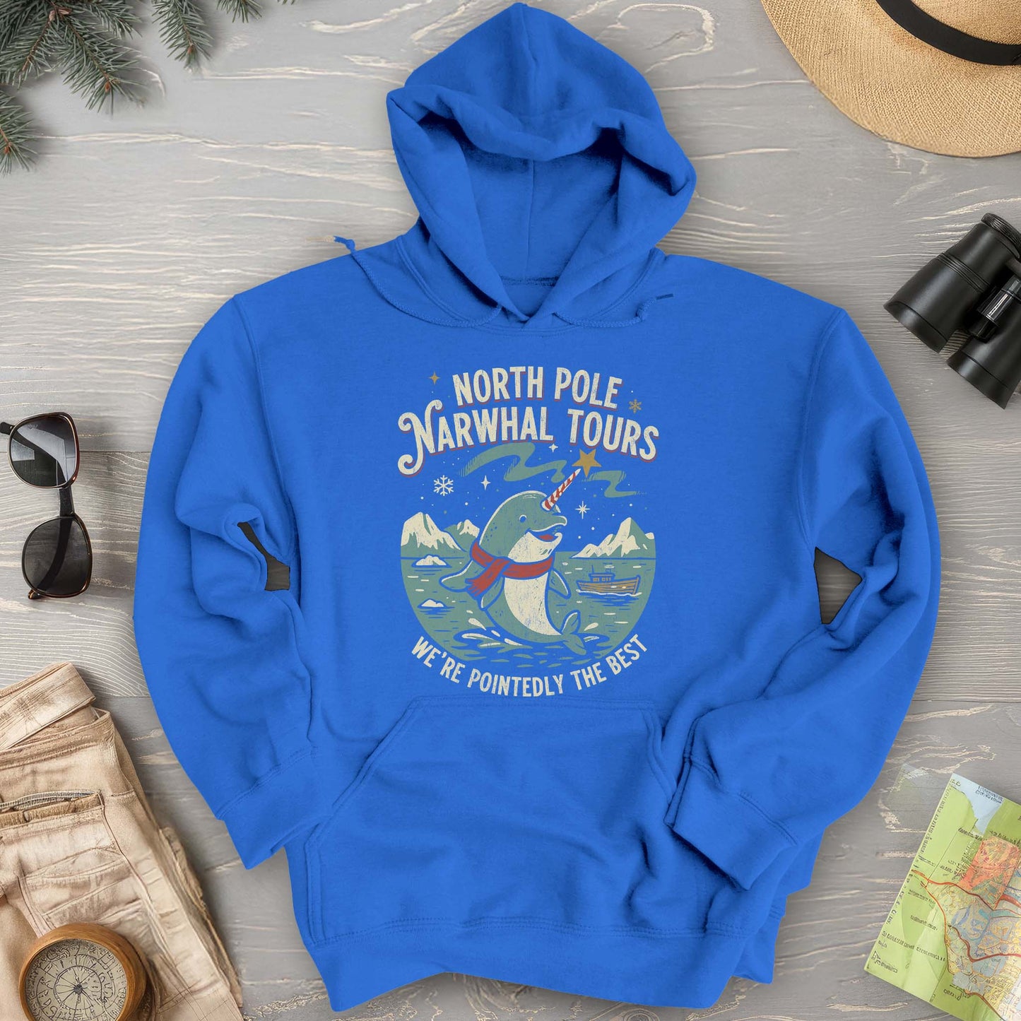 North Pole Narwhal Tours Hoodie