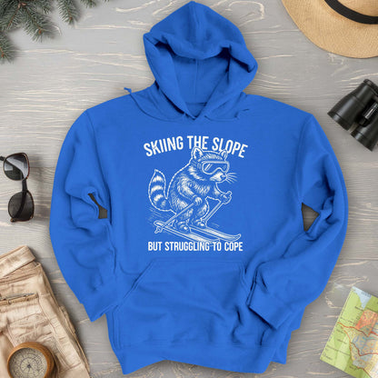 Skiing the Slope Raccoon Hoodie